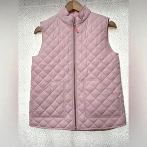 J Crew Crewcuts Quilted Vest Pastel Pink Girl’s Size 14 Full Zip Preppy NWT